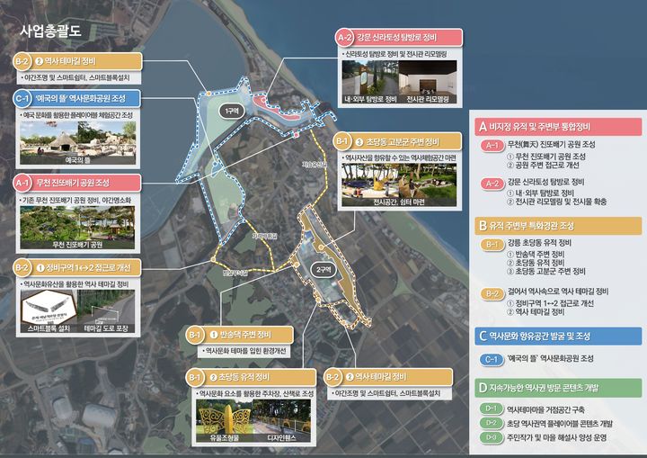 [강릉=뉴시스] 강릉 초당동 유적 역사문화권 정비 사업 총괄도. (사진=강릉시 제공) 2025.10.28. photo@newsis.com *재판매 및 DB 금지