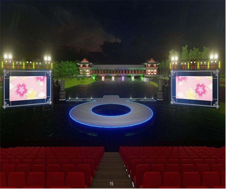 [경주=뉴시스] 29일 'APEC 2025 KOREA 한복패션쇼'가 열릴 경주 월정교 수상 특설무대 조감도. (경북도 제공) 2025.10.29 photo@newsis.com *재판매 및 DB 금지