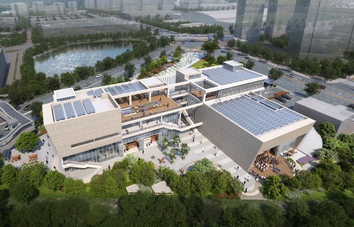 [광명=뉴시스]일직동에 건립될 문화예술복합센터와 공공도서관 조감도.(사진=광명시 제공)2025.10.29.photo@newsis.com *재판매 및 DB 금지