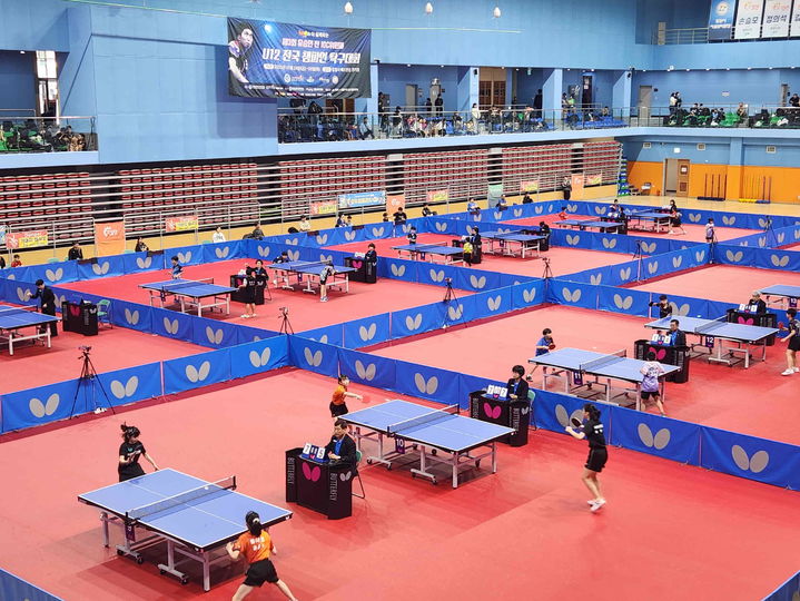 [밀양=뉴시스] 제3회 유승민 전 IOC위원배 U12 전국챔피언 탁구대회. (사진= 밀양시 제공) 2025.10.29. photo@newsis.com *재판매 및 DB 금지