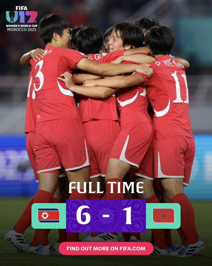 [서울=뉴시스] 북한 17세 이하(U-17) 여자 축구 대표팀. (사진=FIFA 여자 월드컵 SNS 캡처) *재판매 및 DB 금지