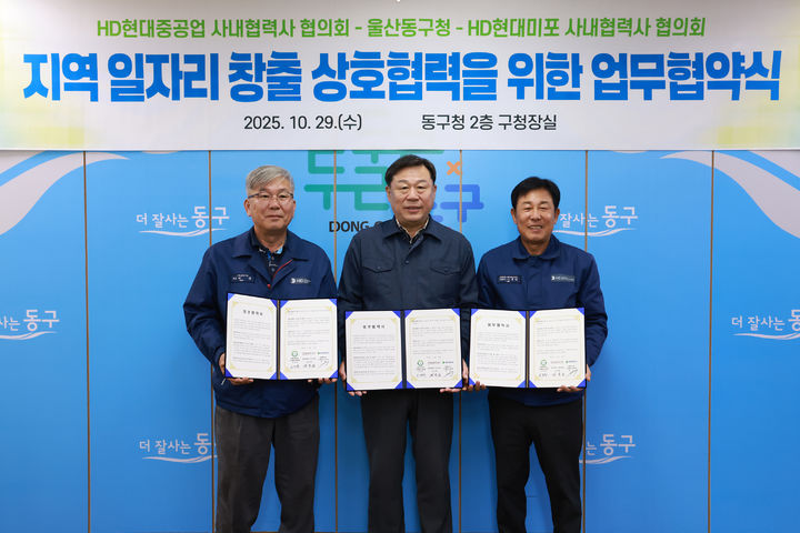 [울산소식]동구, 조선업 사내협력사협의회와 일자리 창출 협약 등