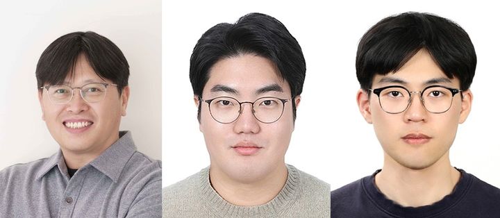 [울산=뉴시스] 구미현 기자 = UNIST 연구진. 사진 좌측부터 유자형 교수, 김상필 박사(제1저자), 김도현 박사(제1저자) 2025.10.30. photo@newsis.com *재판매 및 DB 금지