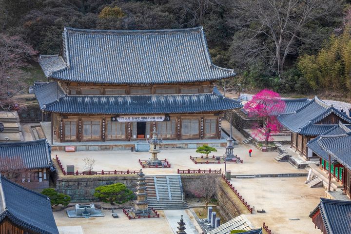 [구례=뉴시스] 화엄사 각황전과 석등. (사진=화엄사 제공) 2025.10.30. photo@newsis.com *재판매 및 DB 금지