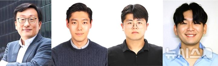 [포항=뉴시스] 송종욱 기자 = 포스텍이 인공지능(AI)을 이용해 사람에게 나타날 약물 부작용을 예측하는 기술을 개발했다. 사진 왼쪽부터 포스텍 생명과학과·융합대학원 김상욱 교수, 생명과학과 박민혁 박사, 통합 과정 송우민 씨, 인공지능대학원 통합 과정 안현수 씨. (사진=포스텍 제공) 2025.10.30. photo@newsis.com