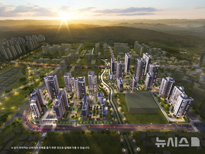 [서울=뉴시스] 엘리프 한신더휴 수원 통합조감도. (사진=계룡건설 제공)