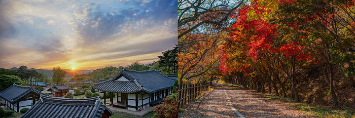 [광주=뉴시스] 월봉서원과 무등산 단풍. (사진=광주시청 제공). photo@newsis.com *재판매 및 DB 금지