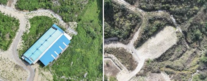 [광주=뉴시스] 복원 사업 진행되는 무등산 너와나목장 축사 철거 전(왼쪽)과 후. (사진=국립공원공단 서부지역본부 제공) 2025.11.01. photo@newsis.com *재판매 및 DB 금지