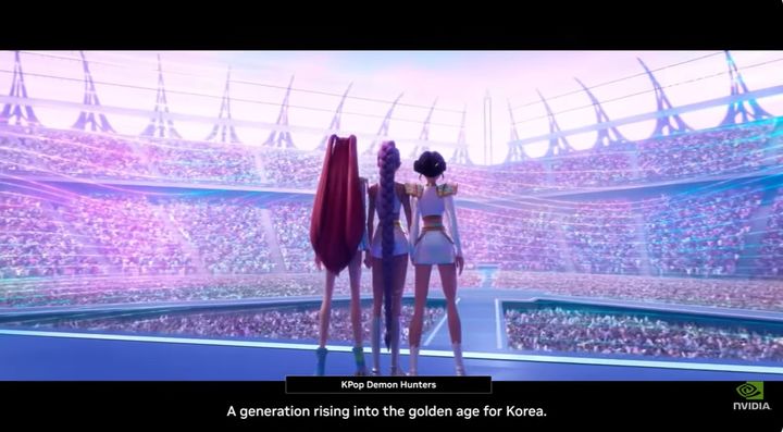 [서울=뉴시스] 인공지능(AI) 반도체 강자 엔비디아가 한국이 '한강의 기적'을 AI 혁명으로 이어가고 있다는 헌정 영상을 올렸다. (사진=엔비디아 유튜브 갈무리) 2025.11.01. *재판매 및 DB 금지