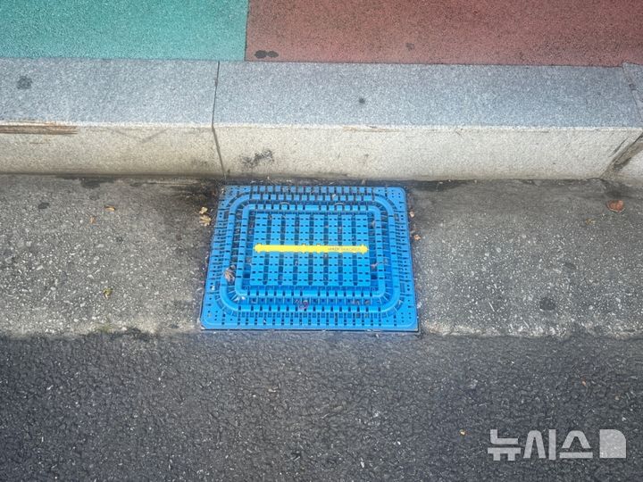 [서울=뉴시스]빗물받이 그레이팅 필터 시범설치.