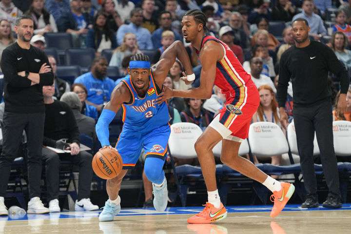 [오클라호마시티=AP/뉴시스] 미국프로농구(NBA) 오클라호마시티 선더의 셰이 길저스알렉선더. 2025.11.02.