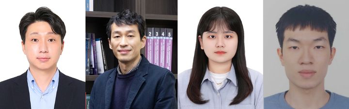 [울산=뉴시스] 구미현 기자 = UNIST 연구진. 사진 좌측부터 김정환 교수, 정창욱 교수, 김수현 연구원(제1저자), 이영준 연구원(제1저자) photo@newsis.com *재판매 및 DB 금지