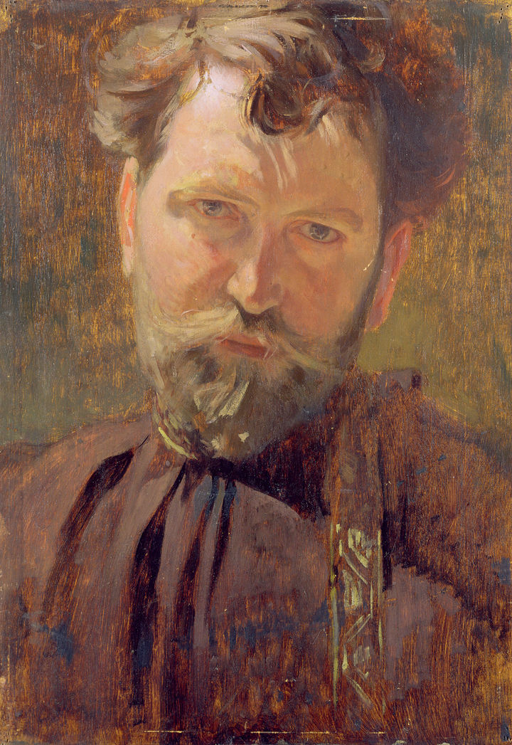 알폰스 무하 자화상 Self-portrait, 1899, 패널에 유채, 32 x 21 cm ⓒ Mucha Trust 2025 *재판매 및 DB 금지