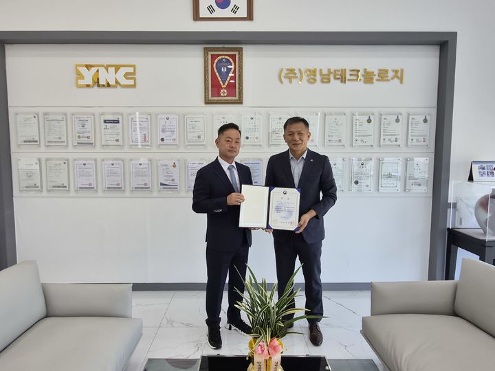 한국폴리텍대학 대구캠퍼스 산학협력단이 관리하는 학습기업 ㈜영남테크놀로지가 고용노동부와 한국산업인력공단이 주관한 2025년 일학습병행 우수사례 경진대회에서 학습기업 부문 최우수상을 수상했다. *재판매 및 DB 금지