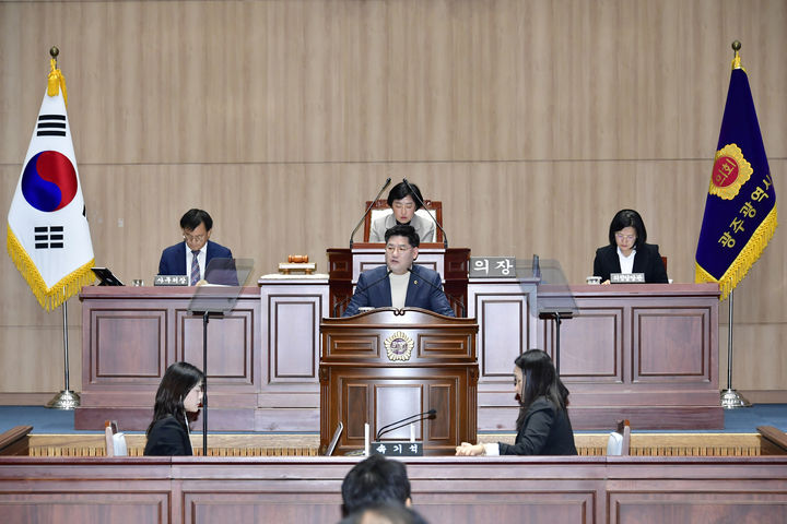 5분 자유발언하는 심철의 광주시의원. (사진=시의회 제공) *재판매 및 DB 금지