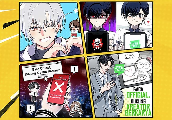 [서울=뉴시스] 네이버웹툰이 인도네시아 내 불법 유통 웹툰 문제 심각성을 알리기 위해 창작자 43명과 손 잡고 특별 캠페인을 진행한다고 4일 밝혔다. (사진=네이버웹툰 제공) *재판매 및 DB 금지