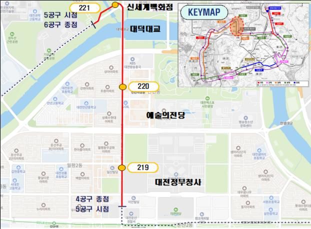 [대전=뉴시스] 대전도시철도 2호선 트램 5공구 위치도. (사진=대전시 제공) 2025.11.04. photo@newsis.com *재판매 및 DB 금지