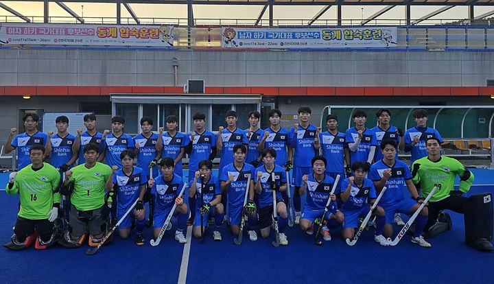 [서울=뉴시스] 한국 남자 하키 국가대표 후보선수단, 3일부터 22일까지 진천국가대표선수촌서 합숙 훈련 실시. (사진=대한하키협회 제공) *재판매 및 DB 금지