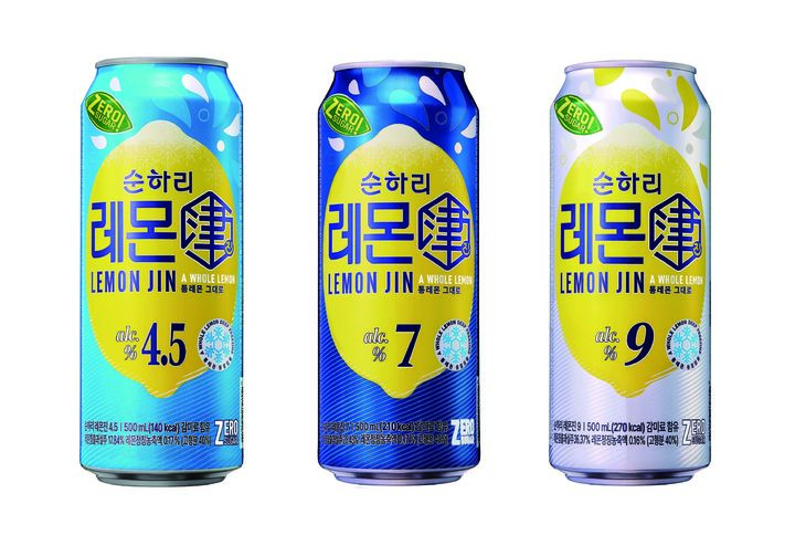 [서울=뉴시스] 롯데칠성음료 순하리 레몬진 리뉴얼 3종. (사진=롯데칠성음료 제공) *재판매 및 DB 금지