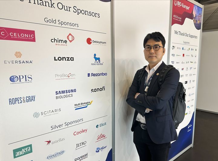 [서울=뉴시스] 바이오 유럽에 참석 중인 코오롱티슈진 전승호 대표이사 (사진=코오롱티슈진 제공) 2025.11.05. photo@newsis.com *재판매 및 DB 금지