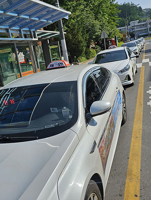 태백시외버스터미널 택시 승강장에서 승객을 기다리고 있는 택시 모습.(사진=뉴시스) *재판매 및 DB 금지