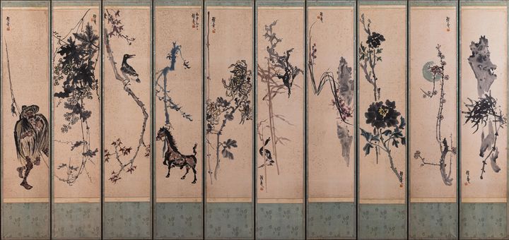 [대전=뉴시스] 이응노 화백의 대작 10폭 병풍(1956년). (사진=대전시 제공) 2025.11.07. photo@newsis.com *재판매 및 DB 금지