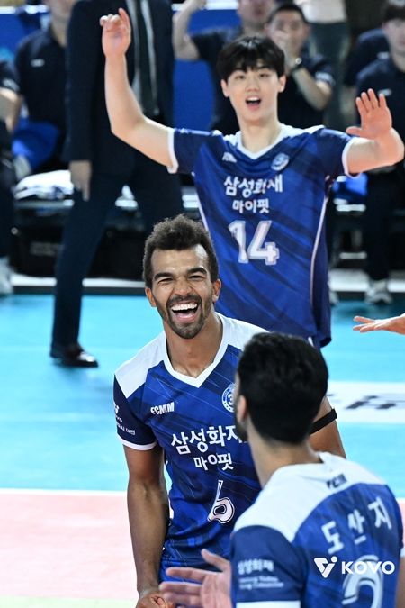 [서울=뉴시스]남자배구 삼성화재 아히. (사진=KOVO 제공)