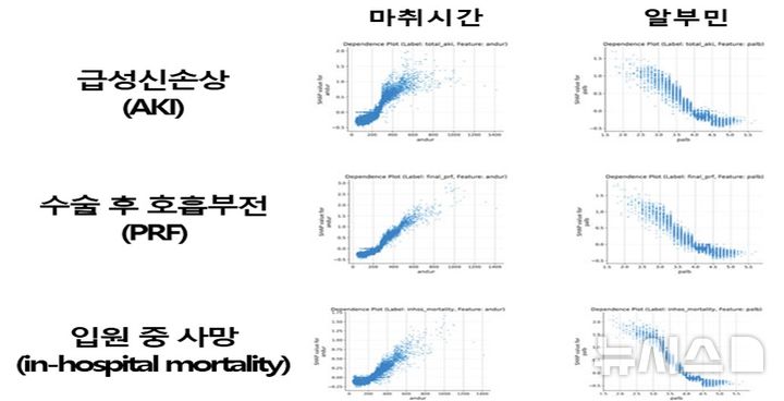 [서울=뉴시스] SHAP 기법을 통한 각 변수의 예측 기여도 분석. (사진= 서울대병원 제공)