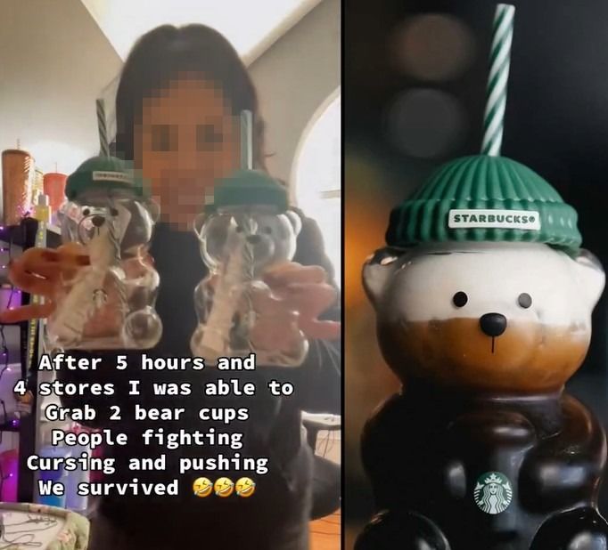 [뉴시스]구매한 베어리스타 콜드컵을 자랑하는 한 여성의 모습. (사진=엑스 캡처) 2025.11.10 *재판매 및 DB 금지