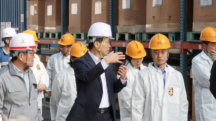 씨큐브는 지난 7일 충청북도 진천 본사에서 'K-스마트 등대공장' 추진 경과 보고회 및 현장투어를 진행했다. (사진=씨큐브) *재판매 및 DB 금지