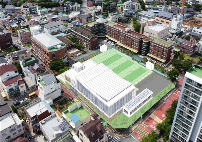 [홍성=뉴시스] 충남 계룡시 엄사초등학교 학교복합시설 조감도. (사진=충남도교육청 제공) 2025.11.10. photo@newsis.com *재판매 및 DB 금지