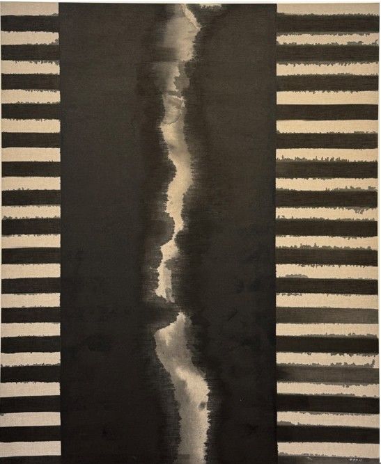 Untitled (무제)2025Inchiostro Meok nero su lino (Meok black ink on linen)160 x 130cm *재판매 및 DB 금지