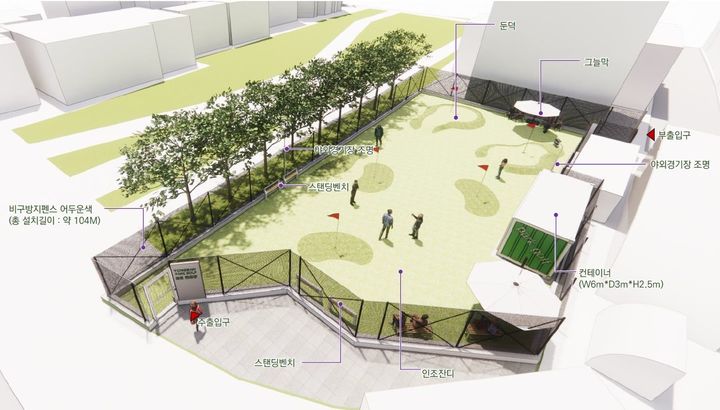 [서울=뉴시스] 용문 파크골프 퍼팅연습장 조감도. 2025.11.12. (자료=용산구 제공) *재판매 및 DB 금지