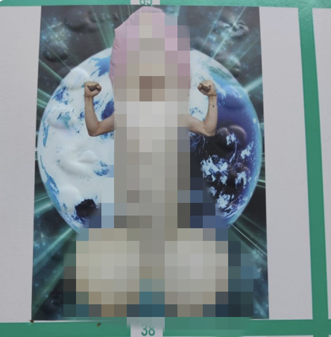 [서울=뉴시스] 지난 9일 치러진 도쿄 가쓰시카구 구의원 선거에서 남성 성기를 본뜬 듯한 한 후보자의 포스터. 한 남성이 남성 성기 모양의 인형옷을 입고 있는 모습. (사진출처: 엑스) 2025.11.12.