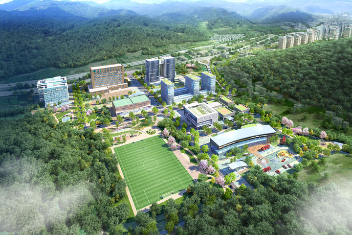 [창원=뉴시스] 강경국 기자 = 경남 창원시 마산회원구 회성동 일원에 조성 중인 창원 자족형복합행정타운 조감도. (사진=창원시청 제공). 2025.11.12. photo@newsis.com *재판매 및 DB 금지