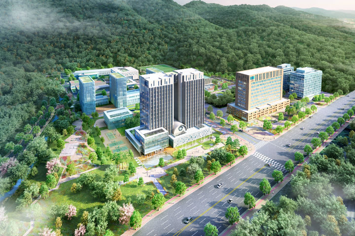 [창원=뉴시스] 강경국 기자 = 경남 창원시 마산회원구 회성동 일원에 조성 중인 창원 자족형복합행정타운 조감도. (사진=창원시청 제공). 2025.11.12. photo@newsis.com *재판매 및 DB 금지