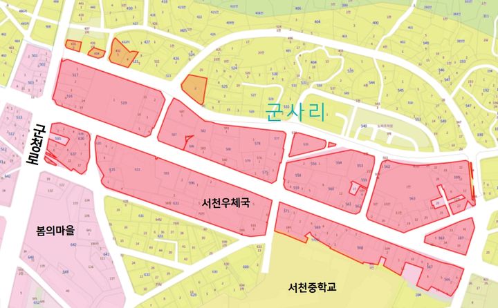 [서천=뉴시스] 서천읍 군사리 골목형상점가 구역 *재판매 및 DB 금지