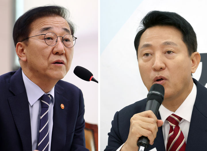 [서울=뉴시스] 사진은 김윤덕 국토부 장관과 오세훈 서울시장. 2025.11.13. (사진=뉴시스 DB 제공) photo@newsis.com *재판매 및 DB 금지