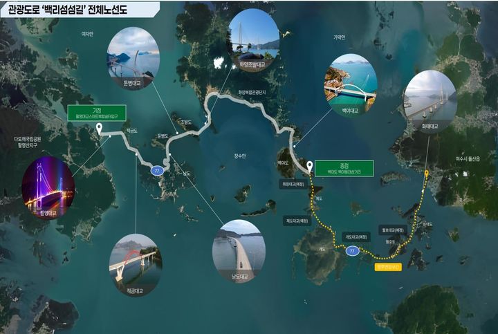 [여수=뉴시스] 여수~고흥 간 백리섬섬길 노선도. (사진=여수시 제공) 2025.11.13. photo@newsis.com *재판매 및 DB 금지
