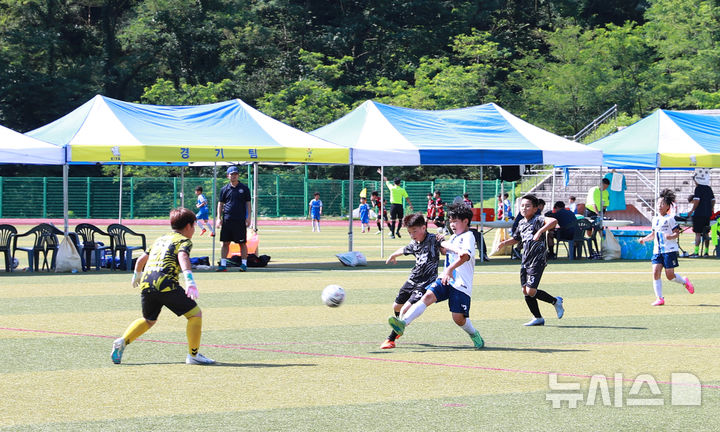 [울진=뉴시스] 안병철 기자 = 지난 2023년 백암온천배 전국 유소년 축구대회 경기모습.(사진=울진군 제공) 2025.11.13. photo@newsis.com