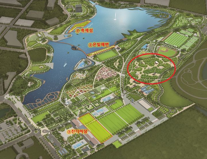 [세종=뉴시스] 송승화 기자 = 세종 중앙공원 약도. 약도 오른쪽 붉은색 타원형이 세종시가 36홀 규모 파크골프장 조성을 검토하고 있는 곳이다. 2025.11.12. photo@newsis.com. *재판매 및 DB 금지