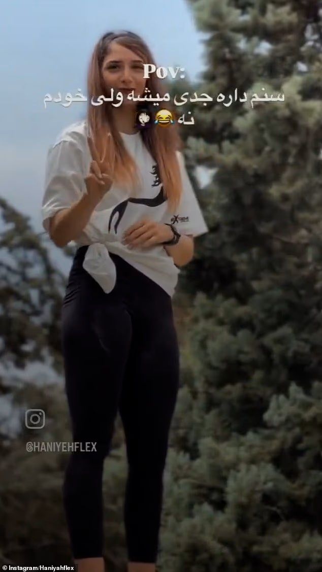 [뉴시스] 이란의 태권도 선수 겸 체조 강사인 하니에 샤리아티 루드포스티의 영상 속 모습. (사진=인스타그램) 2025.11.13 *재판매 및 DB 금지