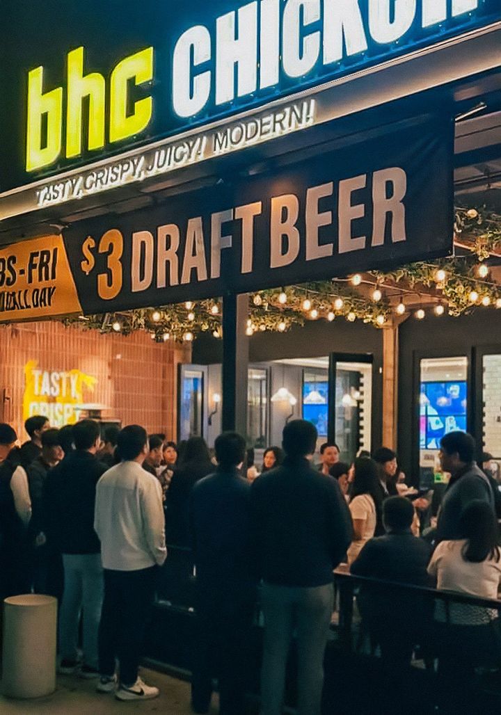 [서울=뉴시스] bhc 미국 직영 2호점 '채프먼 플라자점' 전경.(사진=다이닝브랜즈그룹 제공) *재판매 및 DB 금지