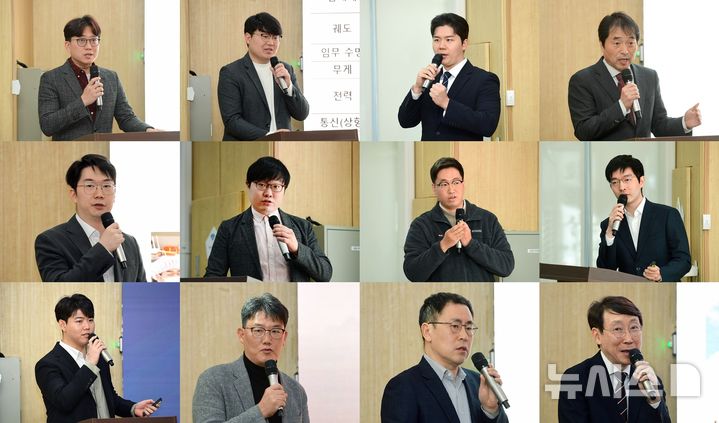 [서울=뉴시스] 한국 항공우주산업 김영철 책임, 서울대학교(스누글라이트3) 배영환 박사, 세종대학교(스파이톤) 권순환 연구원(박사 과정), 스페이스린텍(비천) 윤학순 대표, 우주로테크(코스믹) 이성문 대표, 인하대학교(인하 로샛) 김동호 박사, KAIST(케이히어로) 박재홍 연구원 (박사과정), 코스모웍스(잭-003, 잭-004) 김용일 담당자, 쿼터니언(퍼셋01) 이수민 연구원, 한국전자통신연구원(에트리샛) 유준규 연구원, 한국항공우주연구원(E3_TESTER_KARI-1) 권기호 연구원, 한컴인스페이스(세종 4호) 김홍봉 연구개발본부장. (사진=우주항공청)