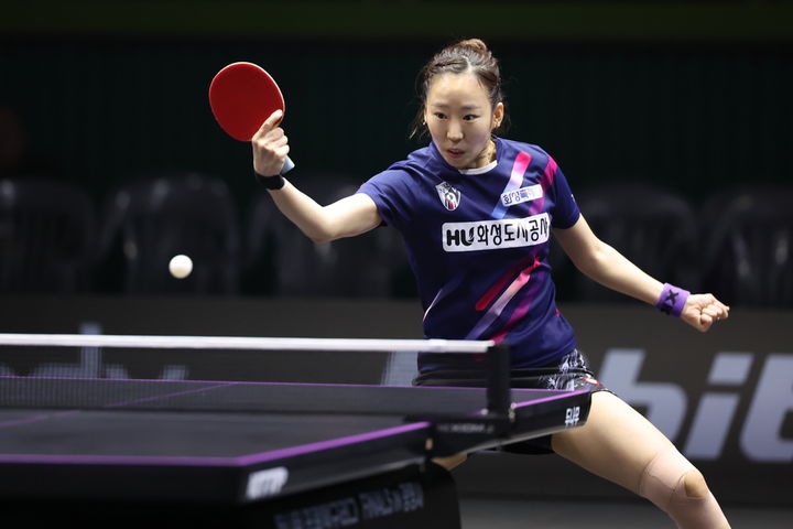 [서울=뉴시스] 양하은 2025 두나무 프로탁구리그 파이널스 여자단식 준결승 진출. (사진=프로탁구연맹 제공) *재판매 및 DB 금지