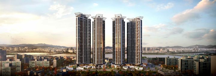 [서울=뉴시스] 여의도 대교아파트 재건축을 통해 조성되는 래미안 와이츠 투시도. (사진=삼성물산 제공) 2025.11.16. photo@newsis.com *재판매 및 DB 금지