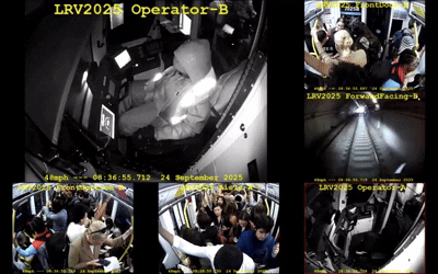 [뉴시스] 올해 9월24일 미국 샌프란시스코의 한 전철에서 기관사가 잠에 들어 승객들을 위험에 빠뜨린 모습. (영상=유튜브) 2025.11.17 *재판매 및 DB 금지