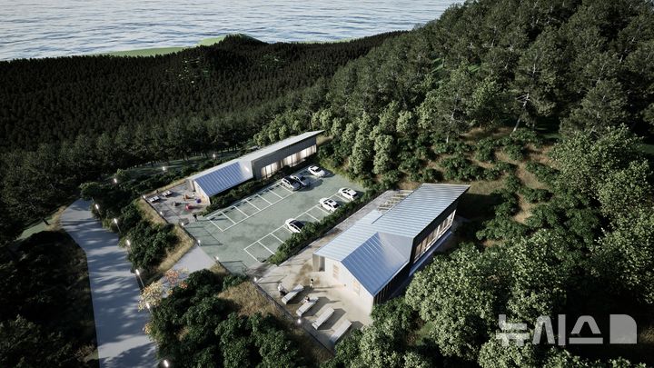 [남해=뉴시스]17일 경남 남해군 망운산 중턱에 조성되는 산림휴양밸리(치유의 숲) 내 치유센터 조감도. (사진=경남도 제공) 2025.11.17. photo@newsis.com