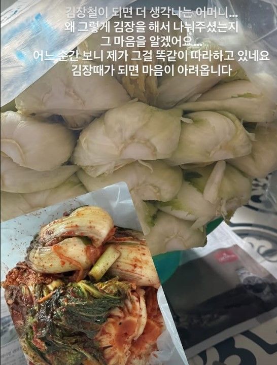 [서울=뉴시스] 배우 서효림이 김장철을 맞아 고(故) 김수미를 추억했다. (사진=서효림 인스타그램 캡처) 2025.11.17. photo@newsis.com  *재판매 및 DB 금지