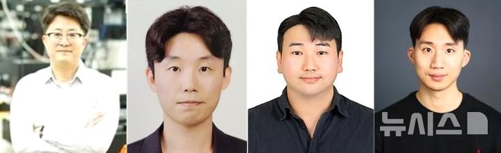 [포항=뉴시스] 송종욱 기자 = 포스텍 연구팀이 비싼 장비가 아니어도 실시간으로 몸속에 있는 장기와 종양의 변화를 3D로 관찰하는 새 기술을 개발했다. 사진 왼쪽부터 포스텍 전자전기공학과·IT융합공학과·기계공학과·융합대학원 김철홍 교수, 인공지능대학원 박사과정 정현수 씨, 융합대학원 석사과정 오승훈 씨, 미국 스탠포드대 최성욱 박사. (사진=포스텍 제공) 2025.11.18. photo@newsis.com